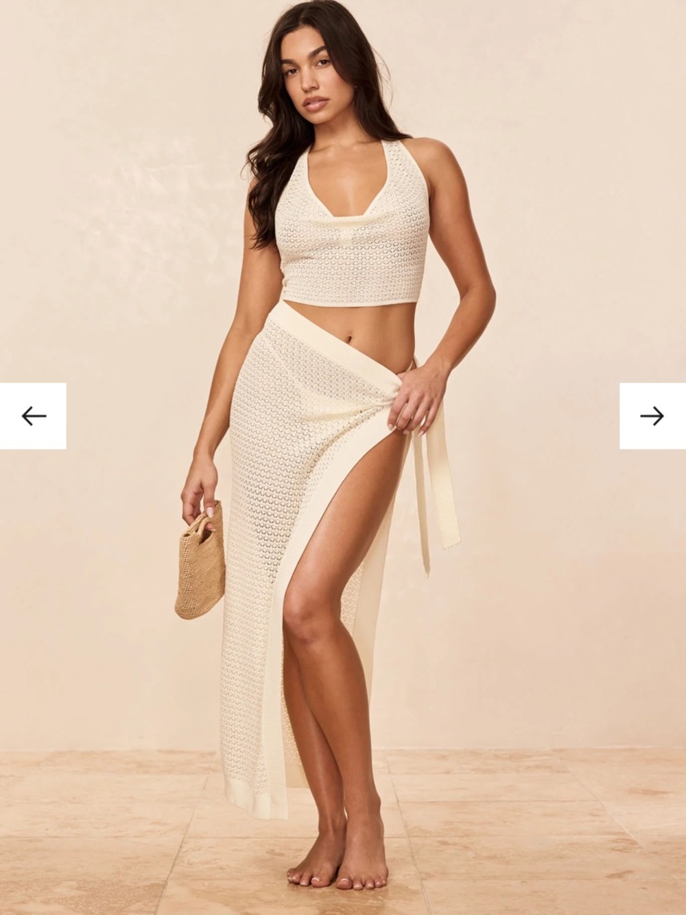 Monday Swimwear IVORY LACE CROCHET sarong and top set - Picture 3 of 6